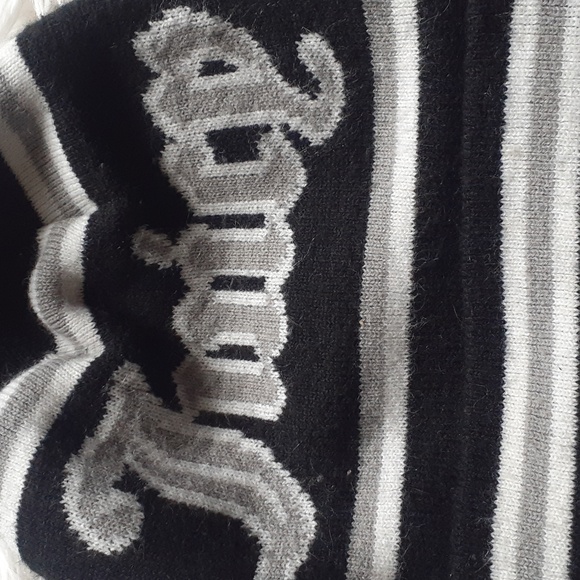 Juicy Couture Black Striped Pom Pom Beanie - Picture 3 of 6